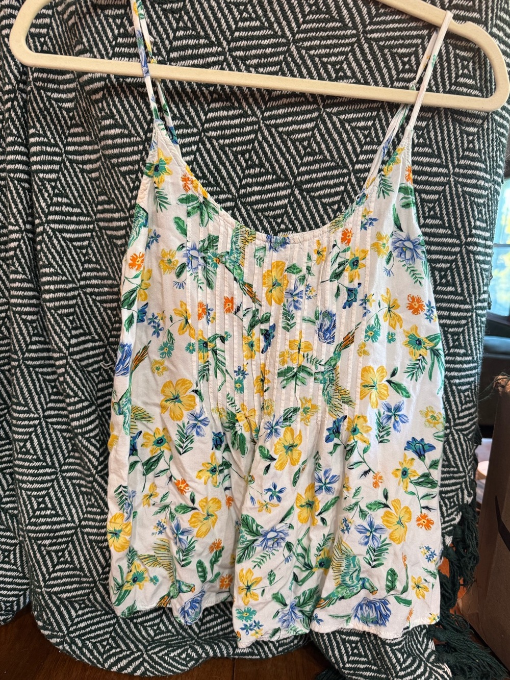 Old Navy Floral Spaghetti Strap Camisole - Yellow, Blue & Green